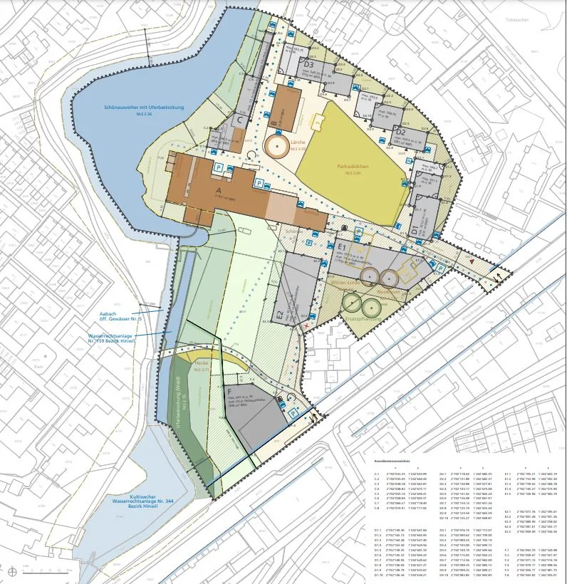 Gestaltungsplan für das Areal Schönau in Wetzikon, das der Immobilienentwicklerin Hiag gehört.
